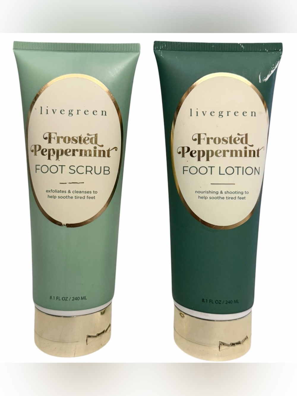Livegreen Foot Lotion & Scrub 8.1 fl oz Frosted Peppermint